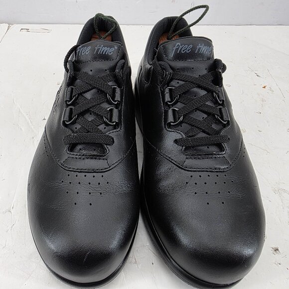 SAS 'Free Time' Womens  Black Leather Comfort Walking Shoe LACE UP  8 WWW - Picture 2 of 9